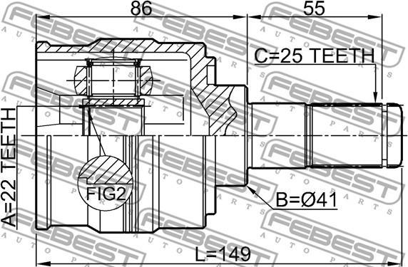 Febest 1211-SOL2WD - Kit giunti, Semiasse www.autoricambit.com