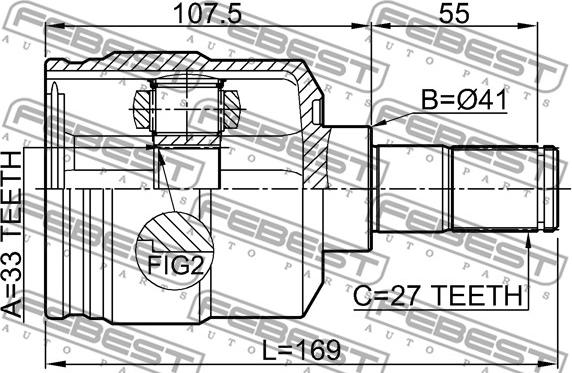 Febest 1211-TUC27LH - Kit giunti, Semiasse www.autoricambit.com