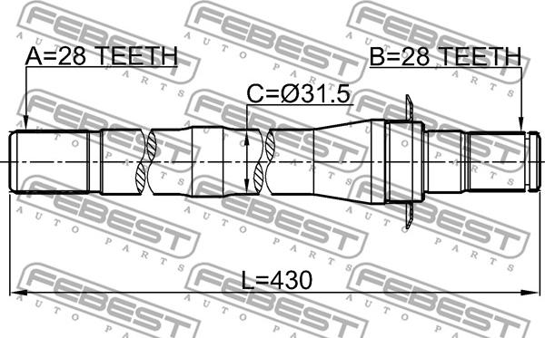 Febest 1212-CM10AT4WD - Albero motore/Semiasse www.autoricambit.com