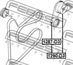 Febest 1290-D3 - Tendicinghia, Cinghia Poly-V www.autoricambit.com