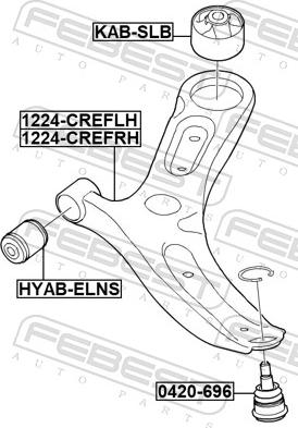 Febest 1224-CREFLH - Sospensione a ruote indipendenti www.autoricambit.com