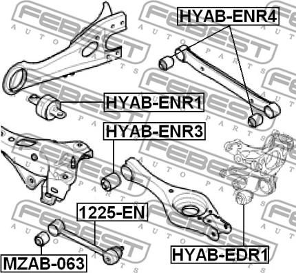 Febest HYAB-ENR3 - Silent Block, Supporto Braccio Oscillante www.autoricambit.com