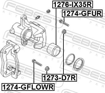 Febest 1273-D7R - Guaina parapolvere, Guida pinza freno www.autoricambit.com