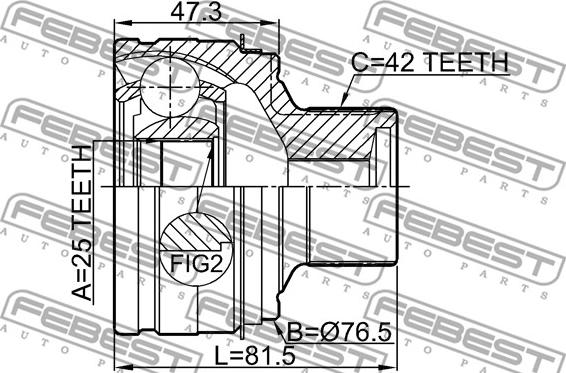 Febest 1710-A4 - Kit giunti, Semiasse www.autoricambit.com