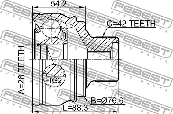 Febest 1710-A7 - Kit giunti, Semiasse www.autoricambit.com