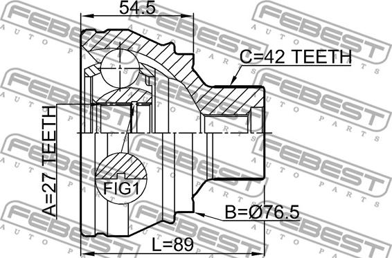 Febest 1710-Q5 - Kit giunti, Semiasse www.autoricambit.com