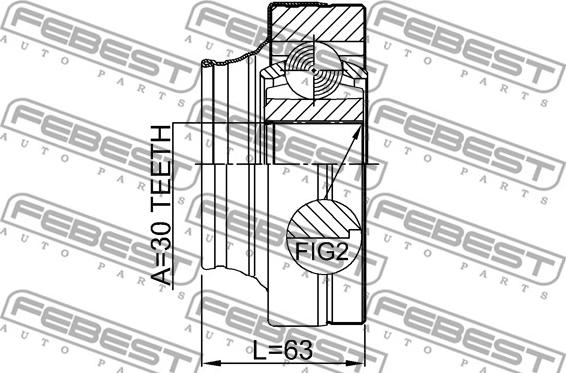 Febest 1711-Q7 - Kit giunti, Semiasse www.autoricambit.com