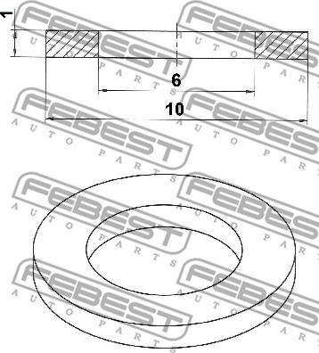 Febest 88430-061010C - Anello di tenuta, vite di scarico olio www.autoricambit.com