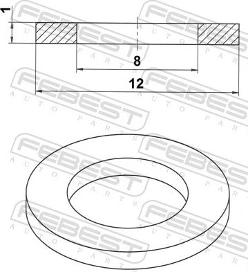 Febest 88430-081210A - Anello di tenuta, vite di scarico olio www.autoricambit.com