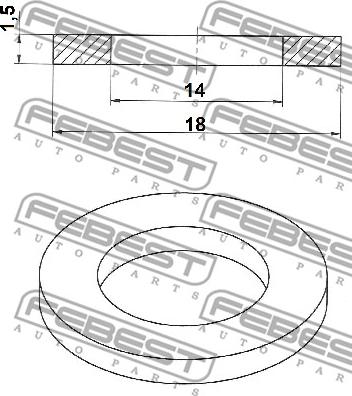 Febest 88430-141815C - Anello di tenuta, vite di scarico olio www.autoricambit.com