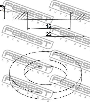 Febest 88430-162215C - Anello di tenuta, vite di scarico olio www.autoricambit.com