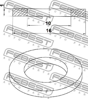 Febest 88430-101610C - Anello di tenuta, vite di scarico olio www.autoricambit.com