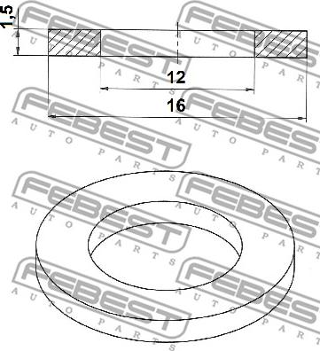 Febest 88430-121615C - Anello di tenuta, vite di scarico olio www.autoricambit.com