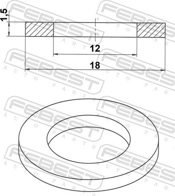 Febest 88430-121815A - Anello di tenuta, vite di scarico olio www.autoricambit.com