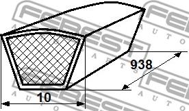 Febest 88120-10L938 - Cinghia trapezoidale www.autoricambit.com