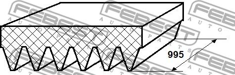 Febest 88128-6L995 - Cinghia Poly-V www.autoricambit.com