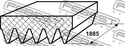 Febest 88127-5L1885 - Cinghia Poly-V www.autoricambit.com