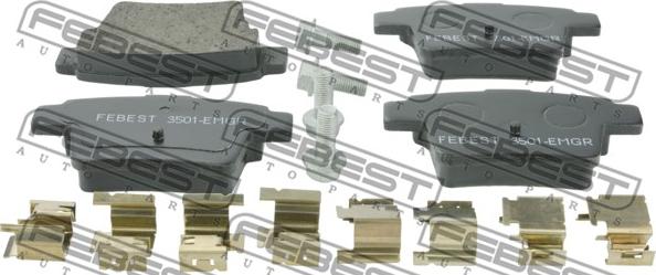 Febest 3501-EMGR - Kit pastiglie freno, Freno a disco www.autoricambit.com