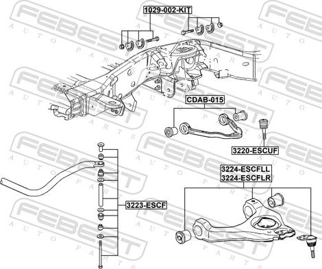 Febest 3224-ESCFLL - Sospensione a ruote indipendenti www.autoricambit.com