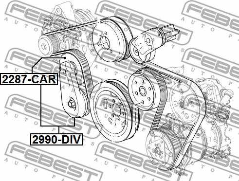 Febest 2990-DIV - Tendicinghia, Cinghia Poly-V www.autoricambit.com