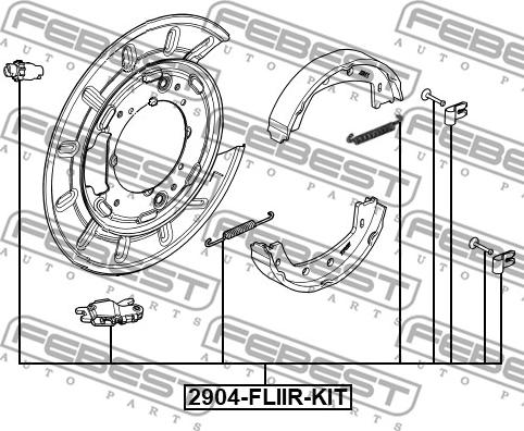 Febest 2904-FLIIR-KIT - Kit accessori, Ganasce freno stazionamento www.autoricambit.com