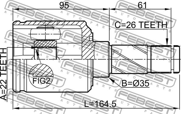 Febest 2911-FLIIR - Kit giunti, Semiasse www.autoricambit.com