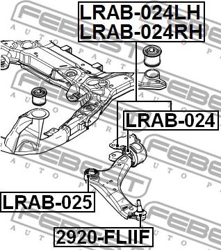 Febest LRAB-025 - Silent Block, Supporto Braccio Oscillante www.autoricambit.com