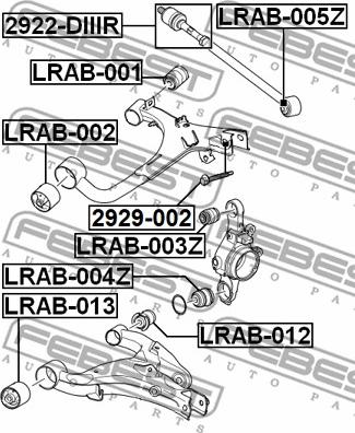 Febest LRAB-003Z - Silent Block, Supporto Braccio Oscillante www.autoricambit.com