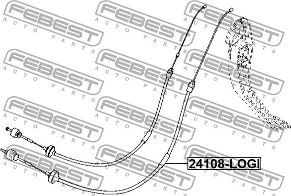 Febest 24108-LOGI - Cavo comando, Comando frizione www.autoricambit.com