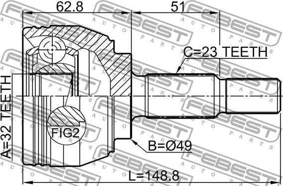 Febest 2410-MEGII - Kit giunti, Semiasse www.autoricambit.com