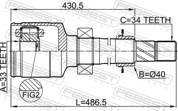 Febest 2411-CAPTRH - Kit giunti, Semiasse www.autoricambit.com