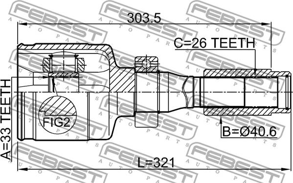 Febest 2411-DUSTRH - Kit giunti, Semiasse www.autoricambit.com