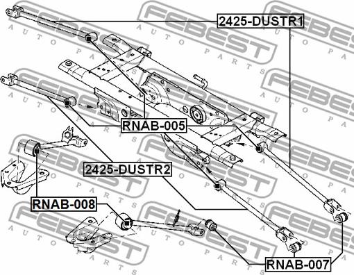 Febest RNAB-008 - Silent Block, Supporto Braccio Oscillante www.autoricambit.com