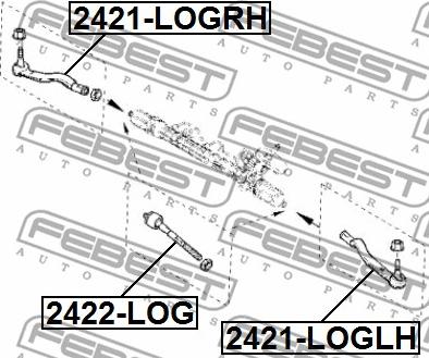 Febest 2422-LOG - Giunto assiale, Asta trasversale www.autoricambit.com