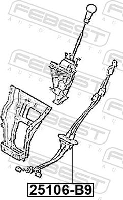 Febest 25106-B9 - Cavo comando, Cambio manuale www.autoricambit.com