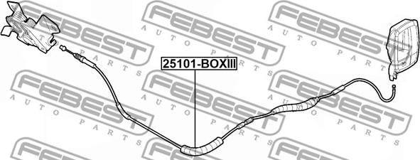 Febest 25101-BOXIII - Cavo comando cofano motore www.autoricambit.com