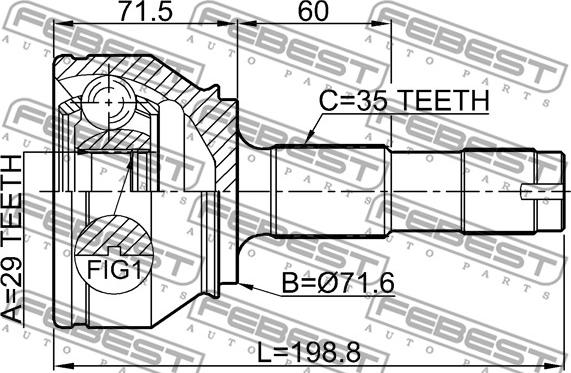 Febest 2510-BOX3 - Kit giunti, Semiasse www.autoricambit.com