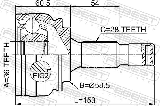 Febest 2510-EXP - Kit giunti, Semiasse www.autoricambit.com