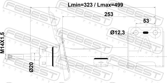 Febest 25110-009FL - Ammortizzatore www.autoricambit.com