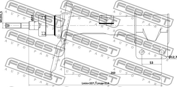 Febest 25110-008FL - Ammortizzatore www.autoricambit.com