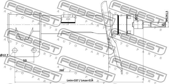 Febest 25110-008FR - Ammortizzatore www.autoricambit.com