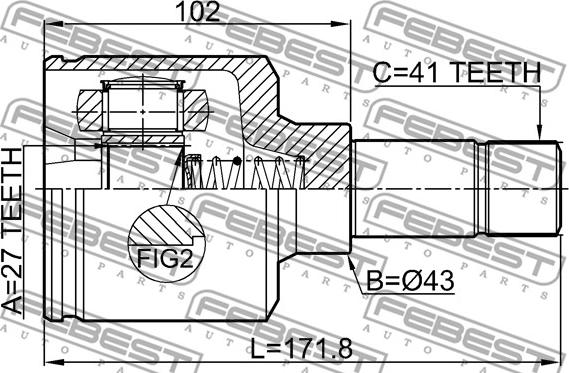 Febest 2511-BOX3LH - Kit giunti, Semiasse www.autoricambit.com