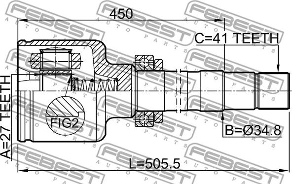 Febest 2511-BOX3RH - Kit giunti, Semiasse www.autoricambit.com