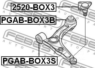 Febest PGAB-BOX3S - Silent Block, Supporto Braccio Oscillante www.autoricambit.com