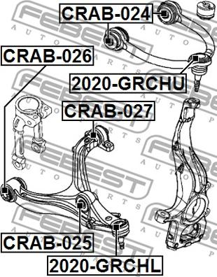 Febest CRAB-025 - Silent Block, Supporto Braccio Oscillante www.autoricambit.com