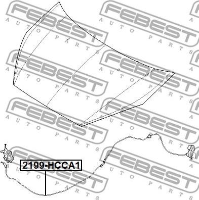 Febest 2199-HCCA1 - Cavo comando cofano motore www.autoricambit.com