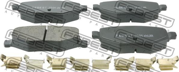 Febest 2101-AUR - Kit pastiglie freno, Freno a disco www.autoricambit.com