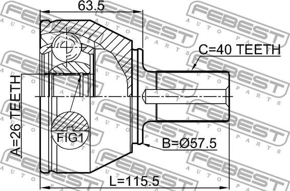 Febest 2110-CA223 - Kit giunti, Semiasse www.autoricambit.com