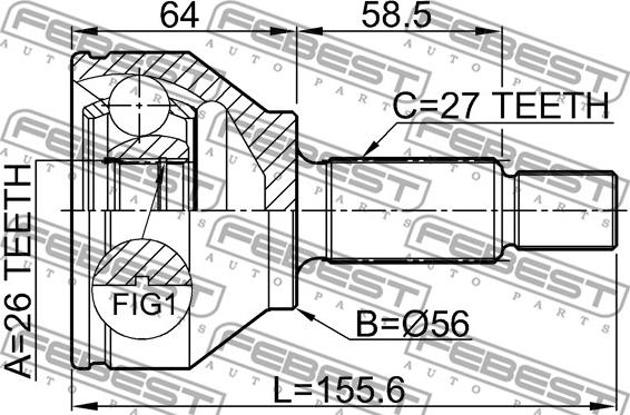 Febest 2110-CAK - Kit giunti, Semiasse www.autoricambit.com