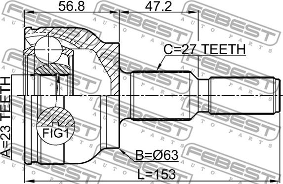 Febest 2110-CDH - Kit giunti, Semiasse www.autoricambit.com